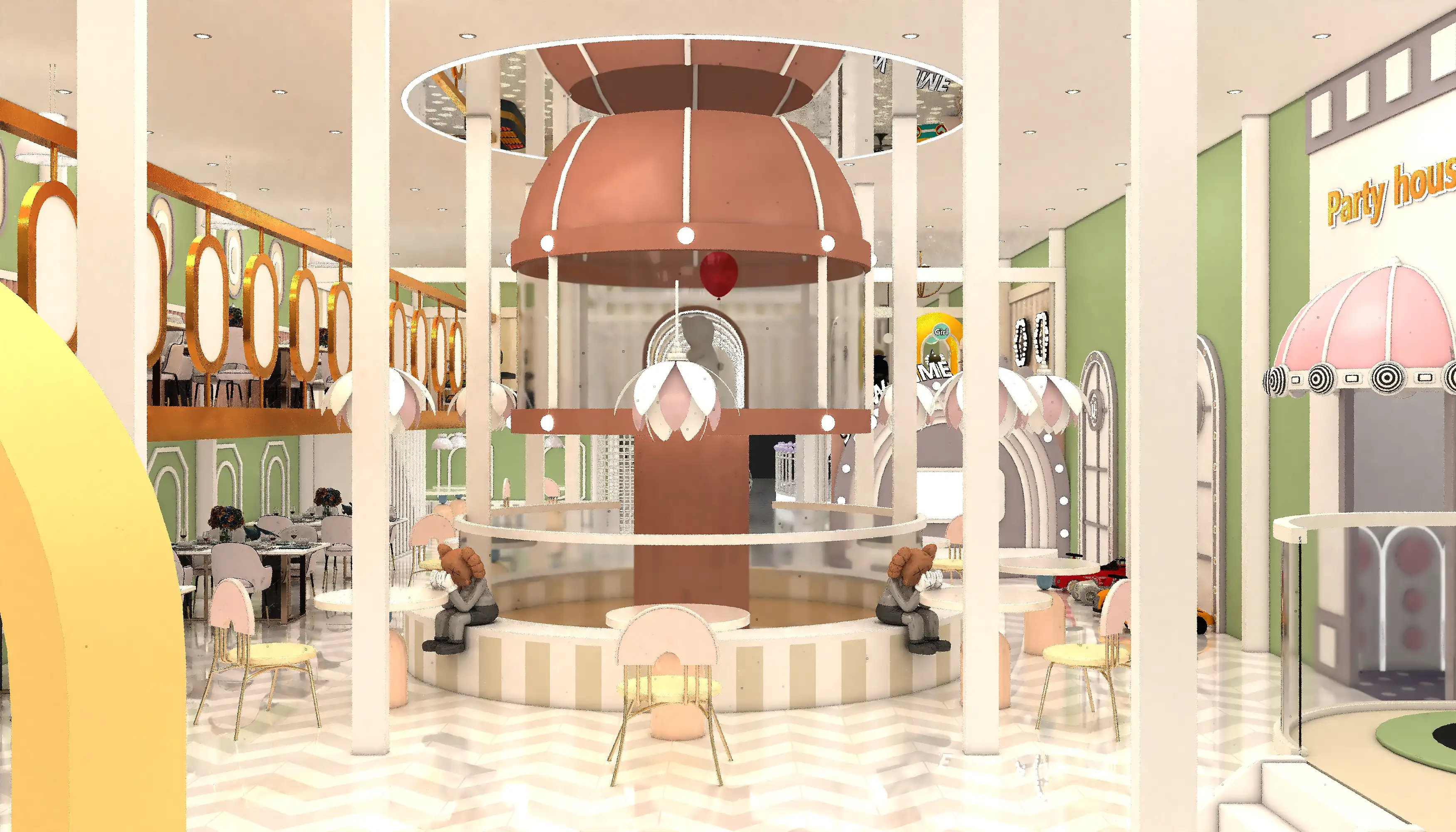 luxury indoor themed party house custom, Soft Play, Indoor Center, Safe Environment by HonPlay - full product view