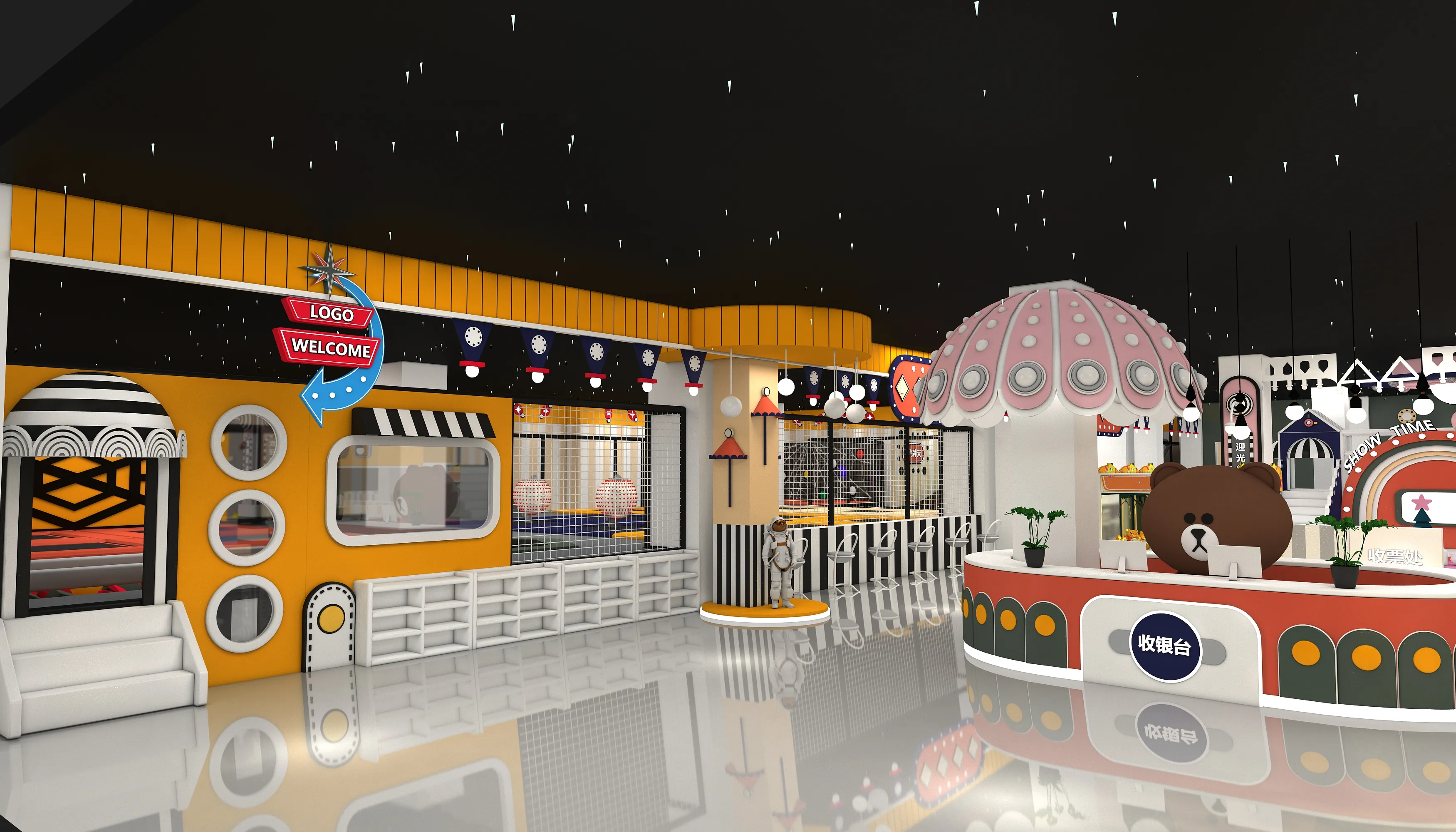 custom themed indoor playground reception play, Soft Play, Indoor Center, Safe Environment by HonPlay - full product view