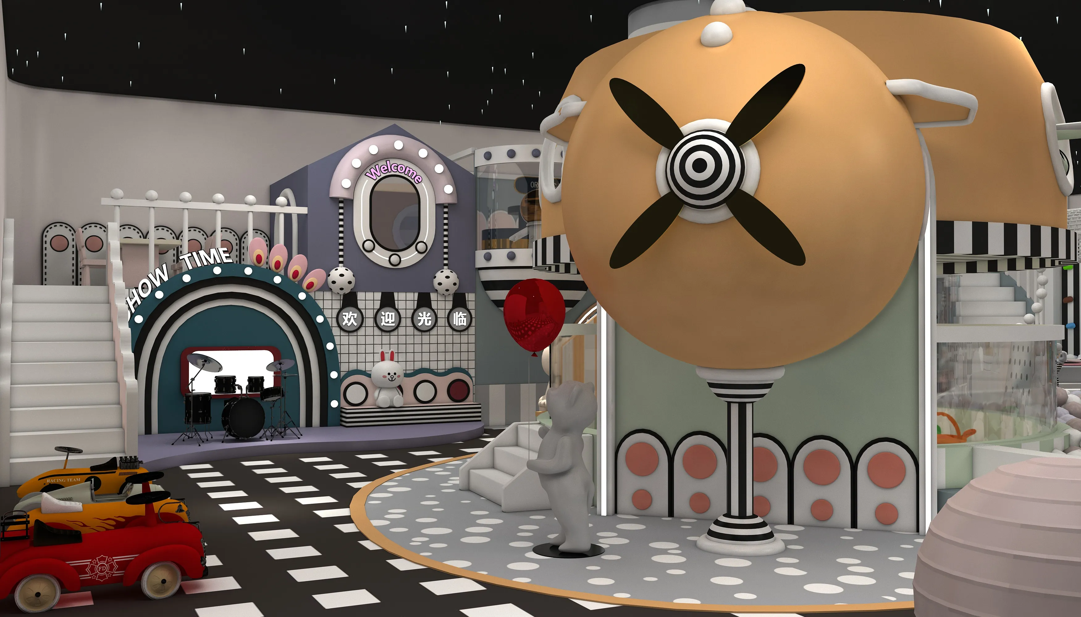 Whimsical Aviation Theme Indoor Playground - Custom Soft Play Equipment for Dubai Mall Play Zone - Playground equipment by HonPlay