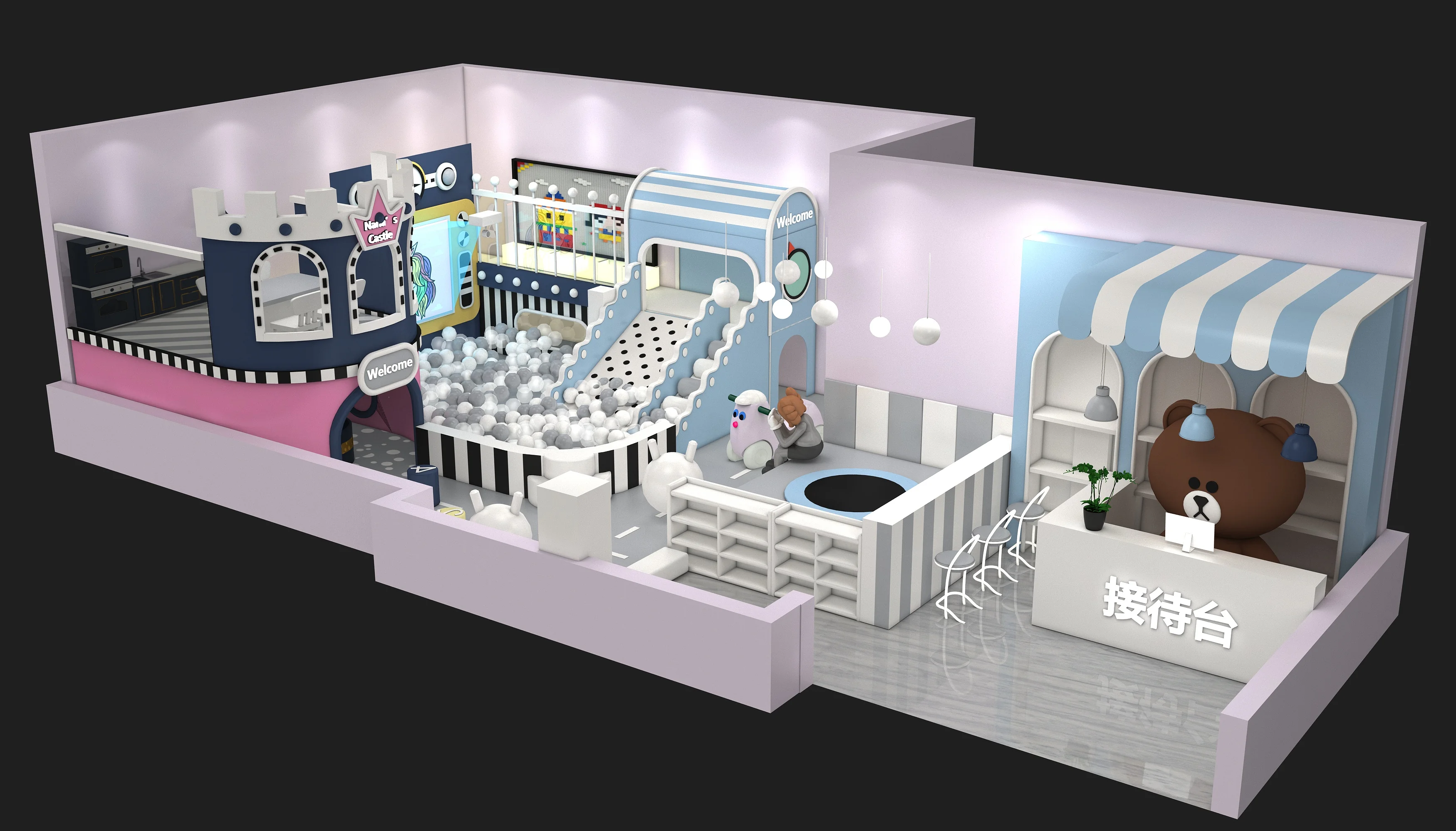 castle theme indoor soft play center, Soft Play, Indoor Center, Safe Environment by HonPlay - full product view