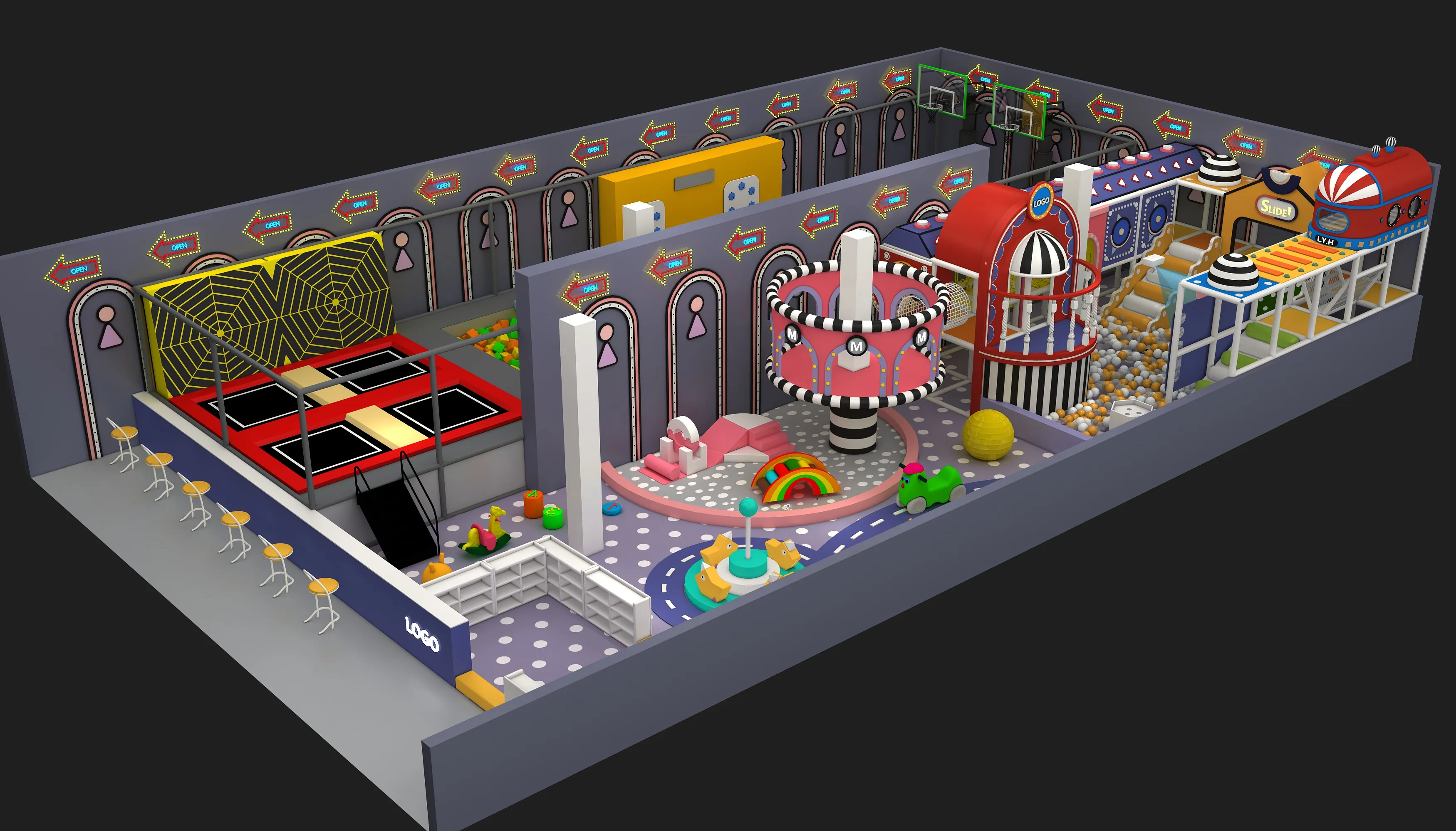 circus theme indoor soft play center, Soft Play, Indoor Center, Safe Environment by HonPlay - full product view