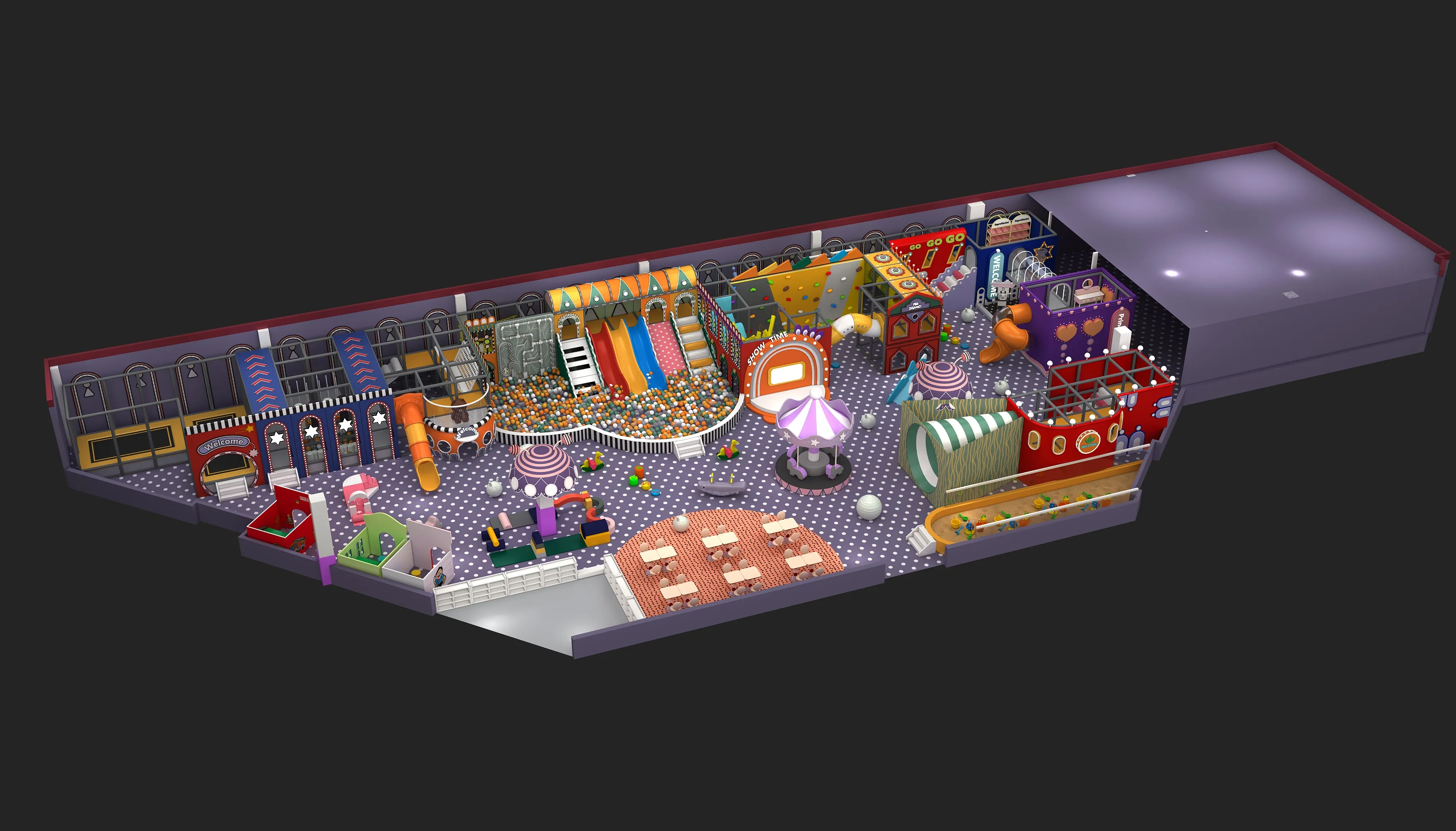 Circus Theme Indoor Playground Complex - Multi-Level Soft Play Equipment for Berlin Family Entertainment Centers - Playground equipment by HonPlay