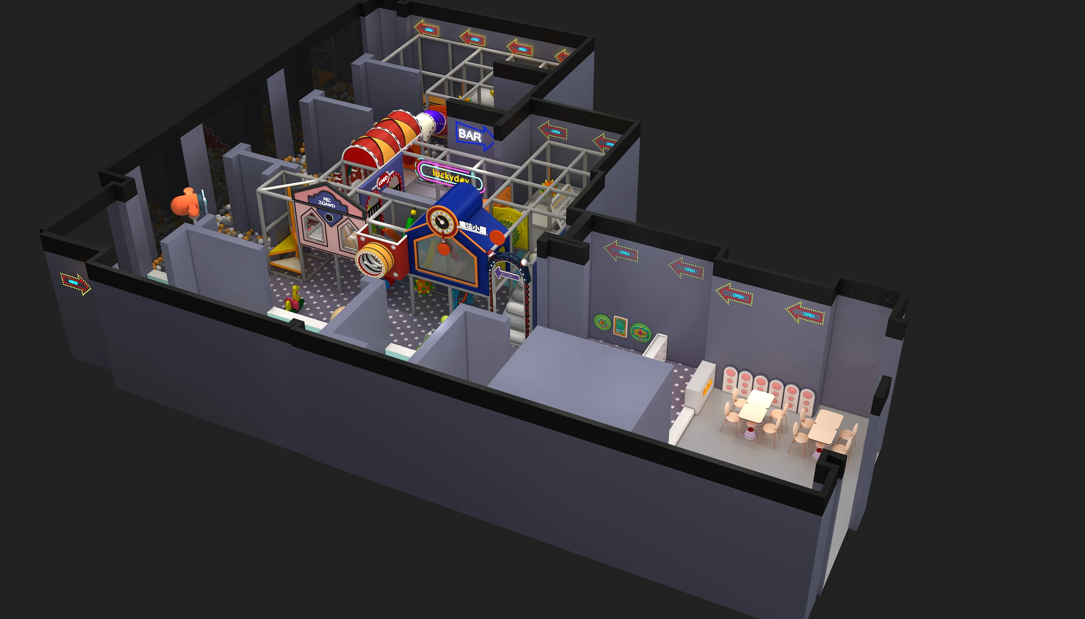 Themed Indoor Soft Play Center - Custom Multi-Level Playground Equipment for Dubai Mall Play Zones - Playground equipment by HonPlay