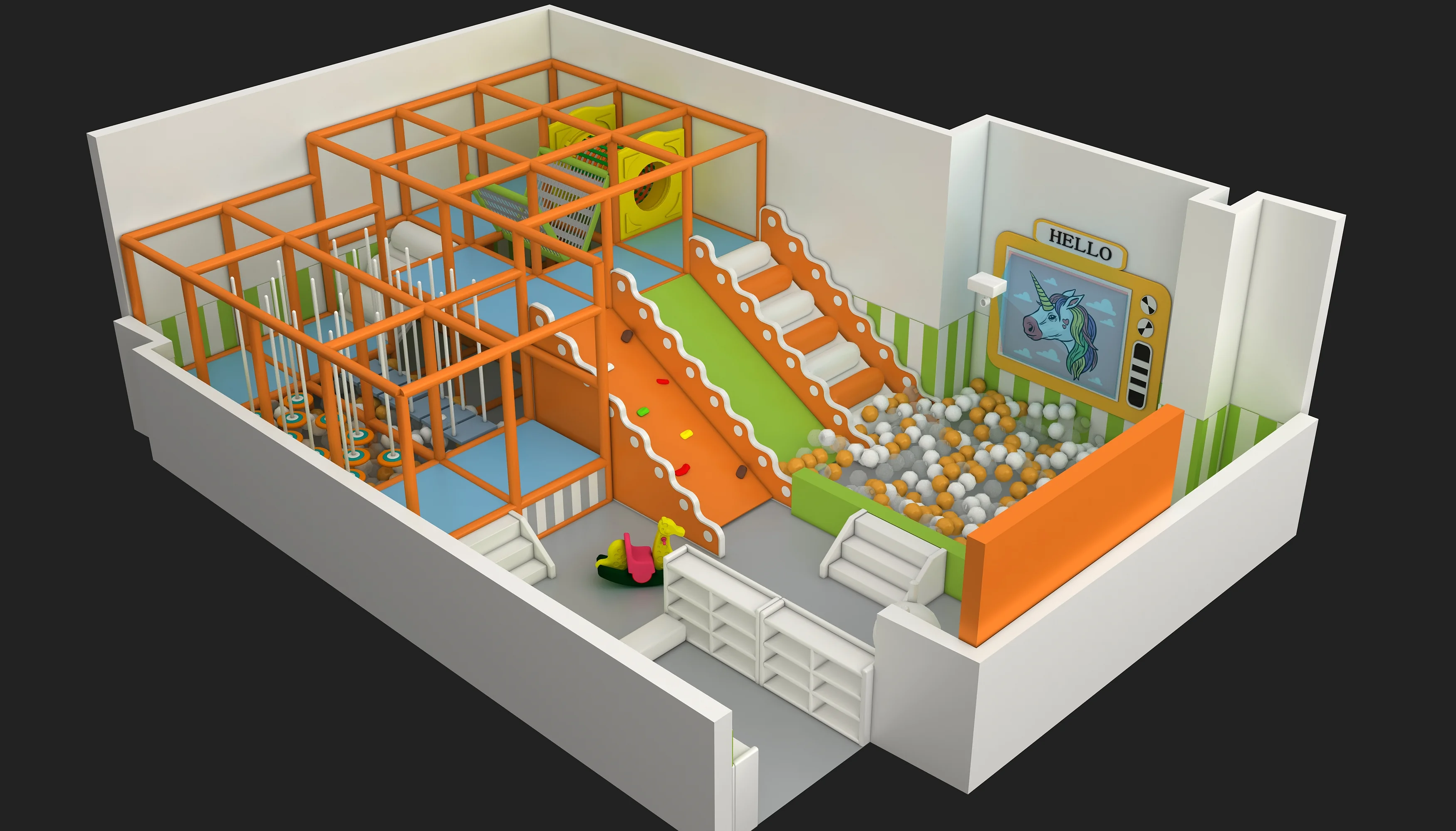 Modular Indoor Soft Play Structure - Commercial Playground Equipment for Warsaw Family Entertainment Centers - Playground equipment by HonPlay