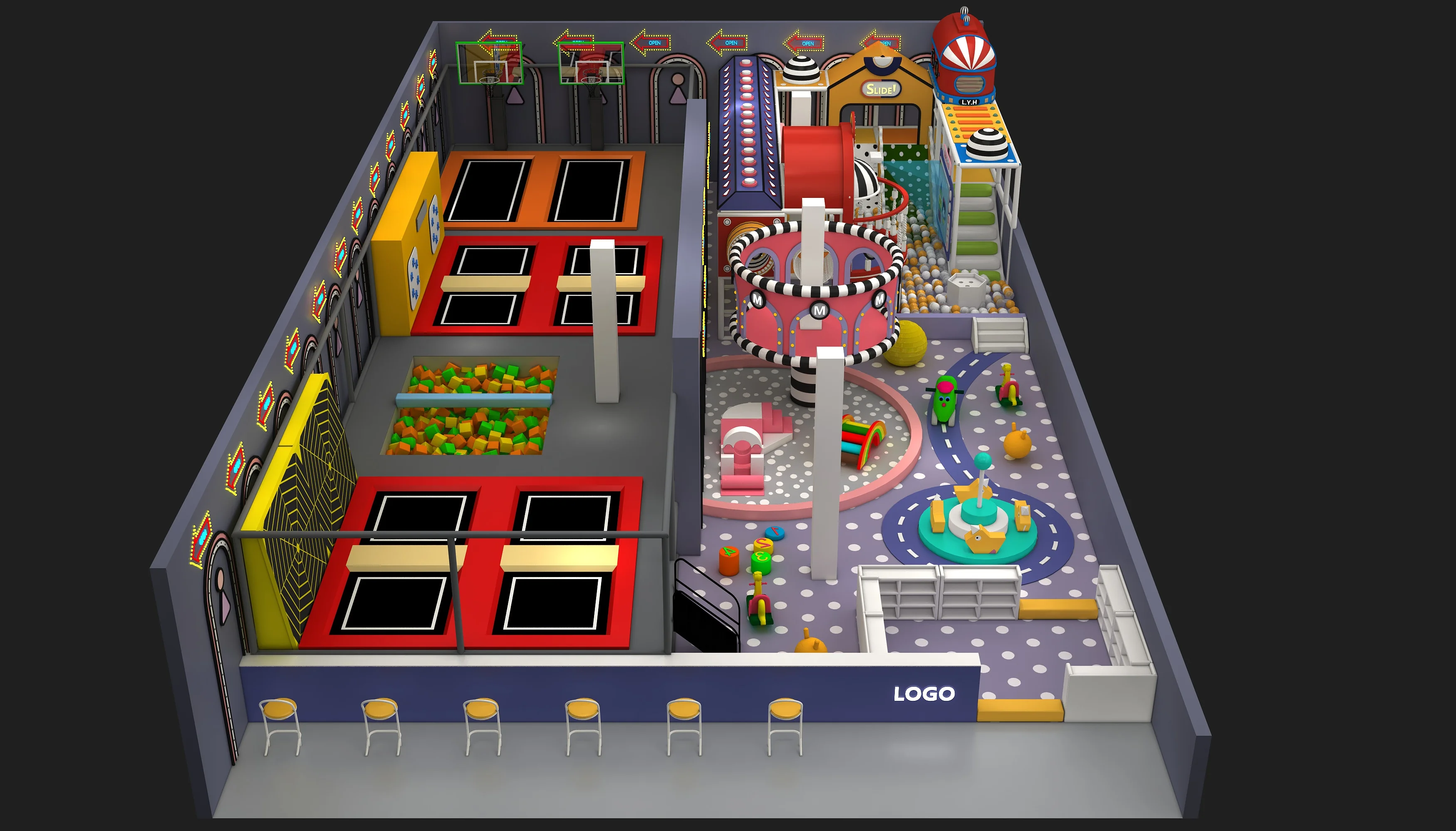 Integrated Indoor Trampoline Park & Soft Play Center - Multi-Functional Amusement Equipment for Warsaw Family Entertainment Centers - Playground equipment by HonPlay