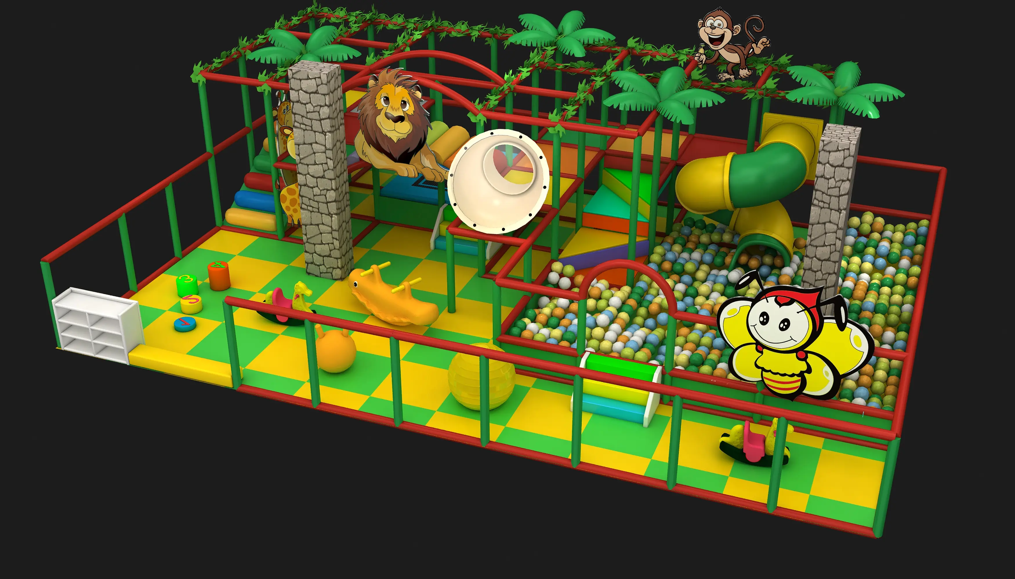 Jungle Safari Indoor Soft Play Center - Commercial Playground Equipment for Dubai Shopping Malls - Playground equipment by HonPlay