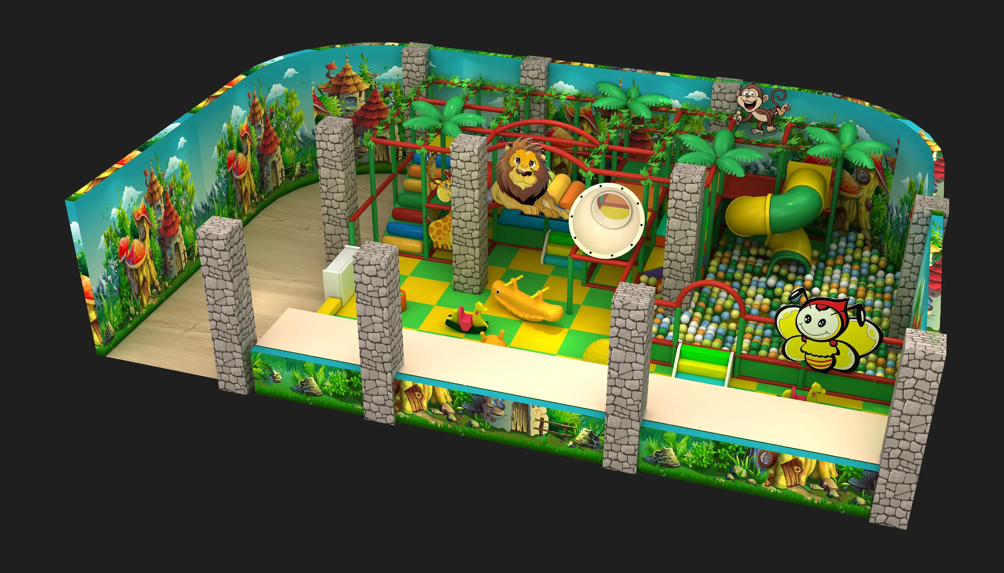 Jungle Adventure Indoor Soft Play Center - Commercial Playground Equipment for Warsaw Family Entertainment Centers - Playground equipment by HonPlay