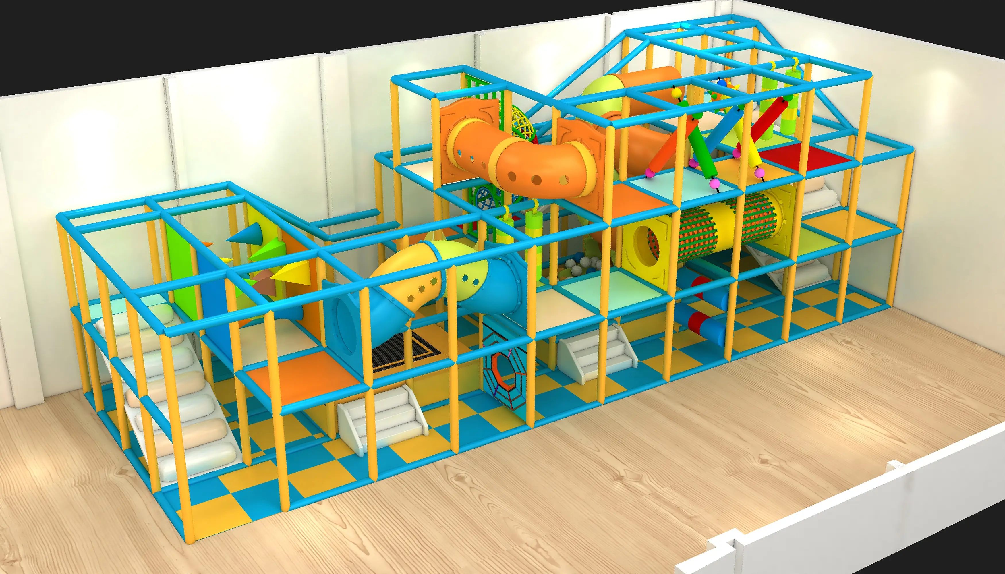 multi level modular indoor soft play, Soft Play, Indoor Center, Safe Environment by HonPlay - full product view