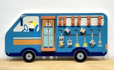 bus themed wall activity panel interactive by HonPlay - full product view