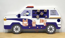 police car wall activity board interactive by HonPlay - full product view