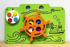 Nautical Ship Wheel Activity Panel - Interactive Wall-Mounted Play Equipment for Warsaw Kindergarten - Playground equipment by HonPlay