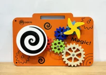 interactive gear wall panel sensory activity by HonPlay - full product view