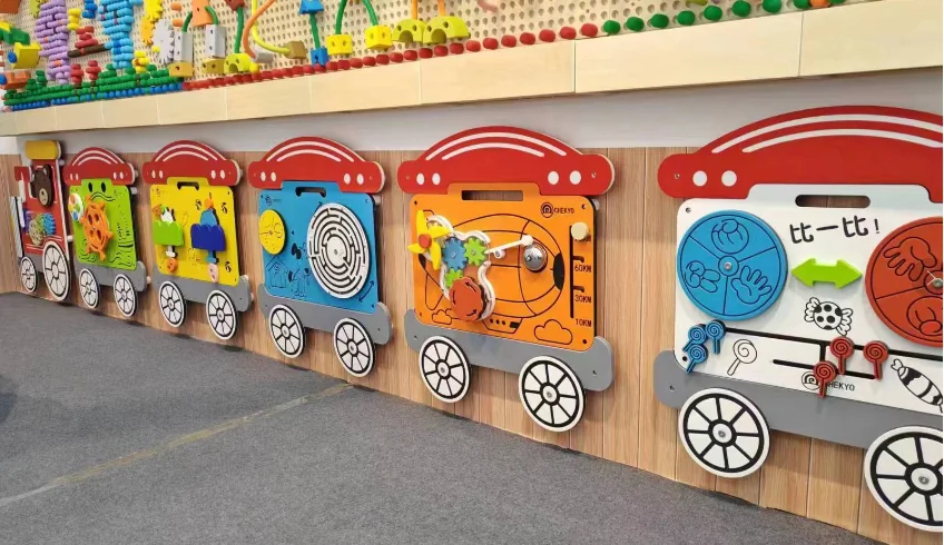 train themed interactive wall sensory panels by HonPlay - full product view