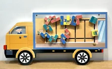 interactive truck activity wall panel educational by HonPlay - full product view