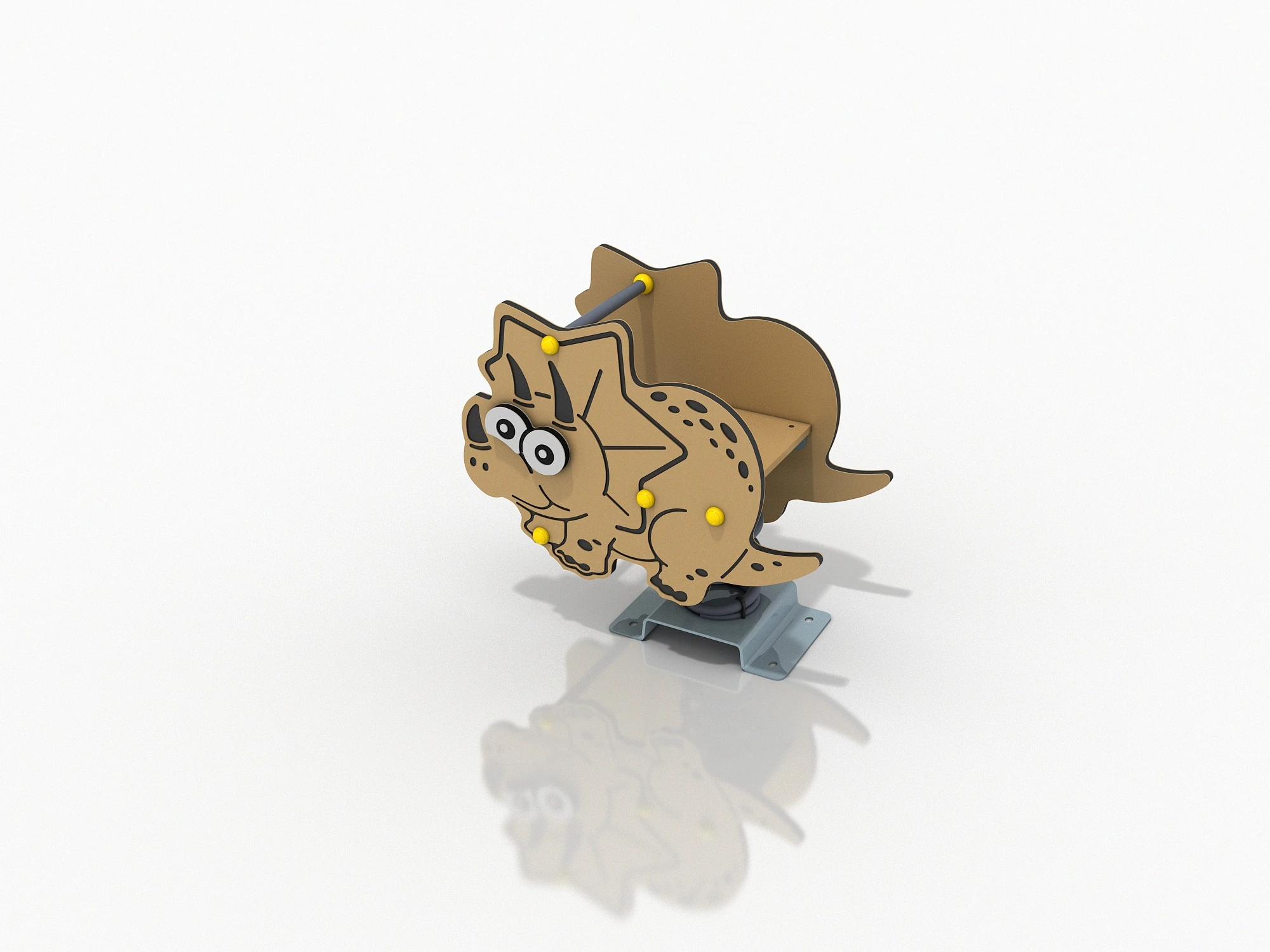 triceratops spring rider durable outdoor playground equipmen by HonPlay - full product view