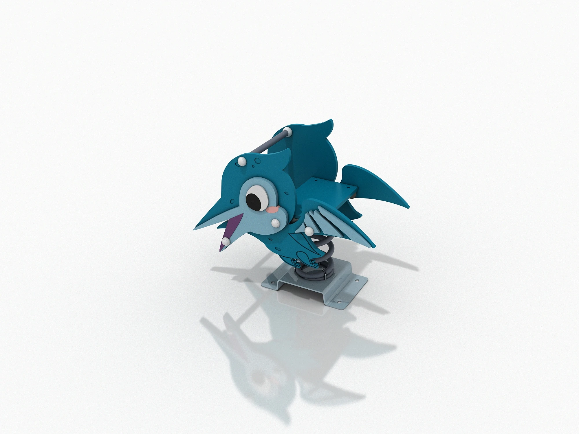 blue bird spring rider durable outdoor playground equipment by HonPlay - full product view