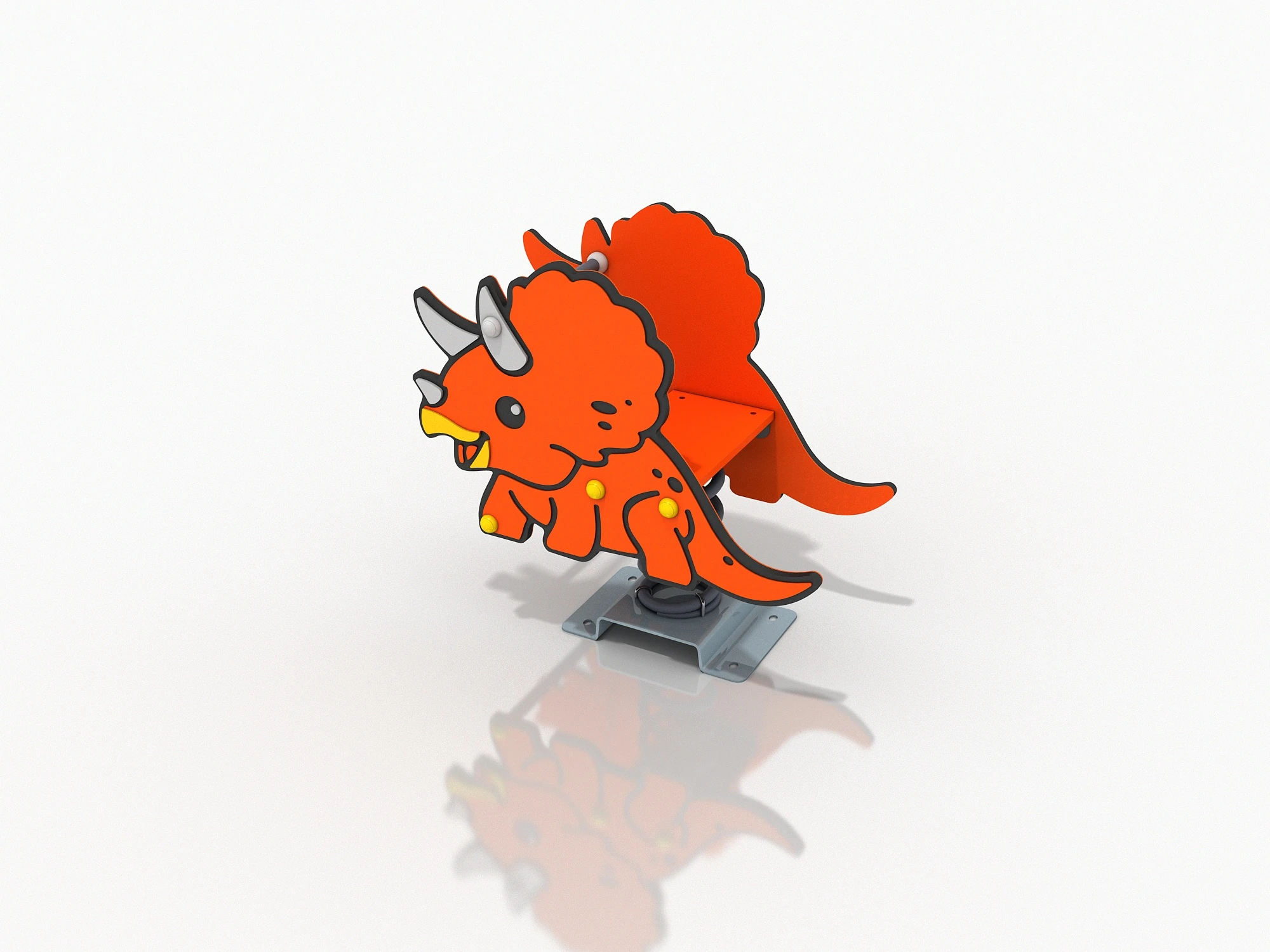 triceratops spring rider durable outdoor playground equipmen by HonPlay - full product view