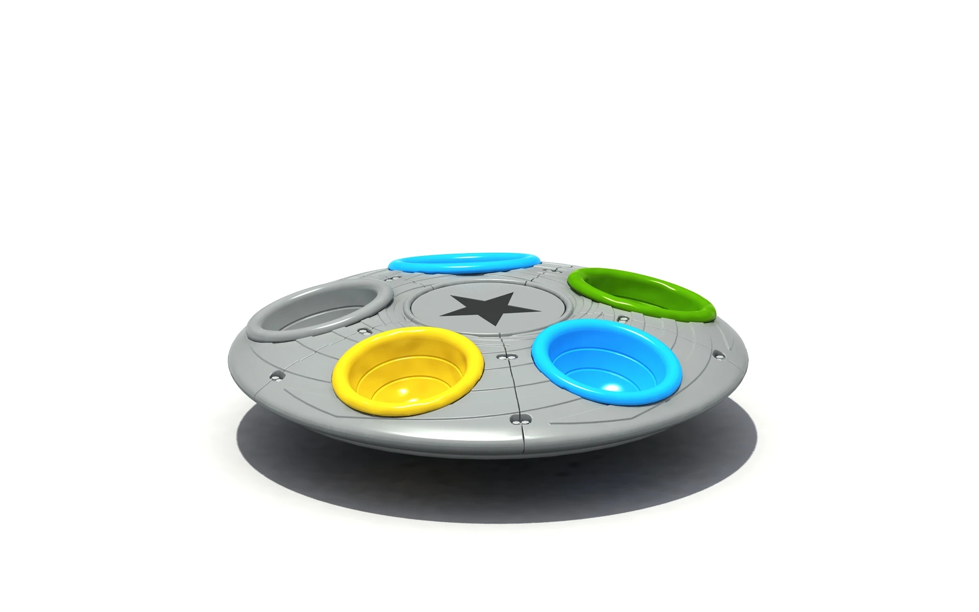 tri seat interactive spinner dynamic rotating by HonPlay - material and finish details