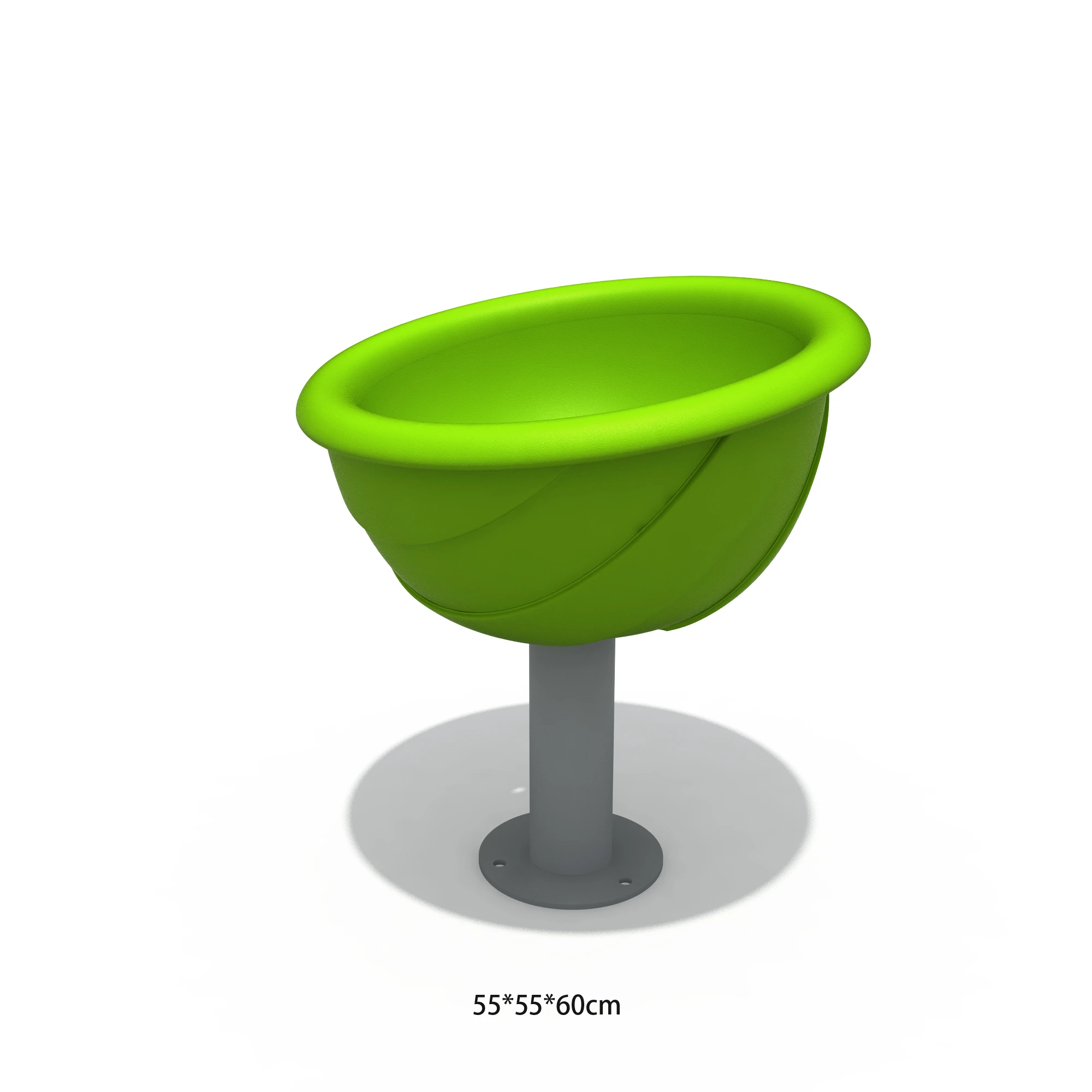 spinning bowl seat dynamic freestanding playground equipment by HonPlay - installation and use case