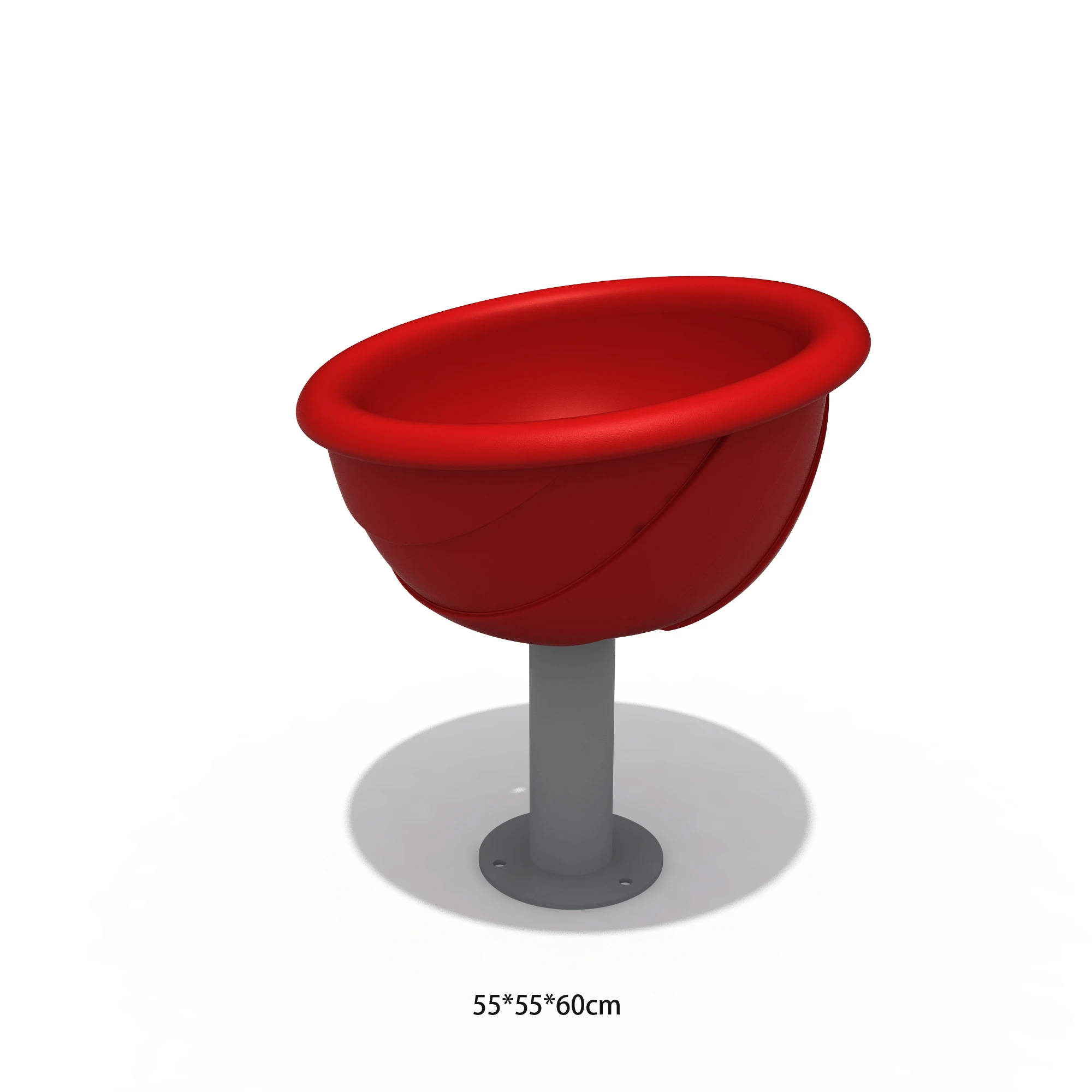 spinning bowl seat dynamic freestanding playground equipment by HonPlay - material and finish details
