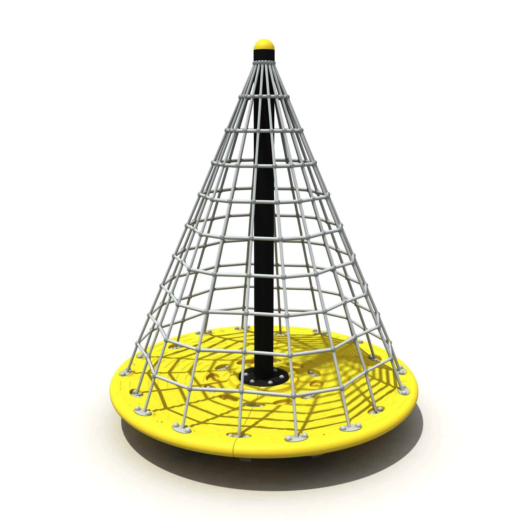 rotating rope climbing cone dynamic playground by HonPlay - installation and use case