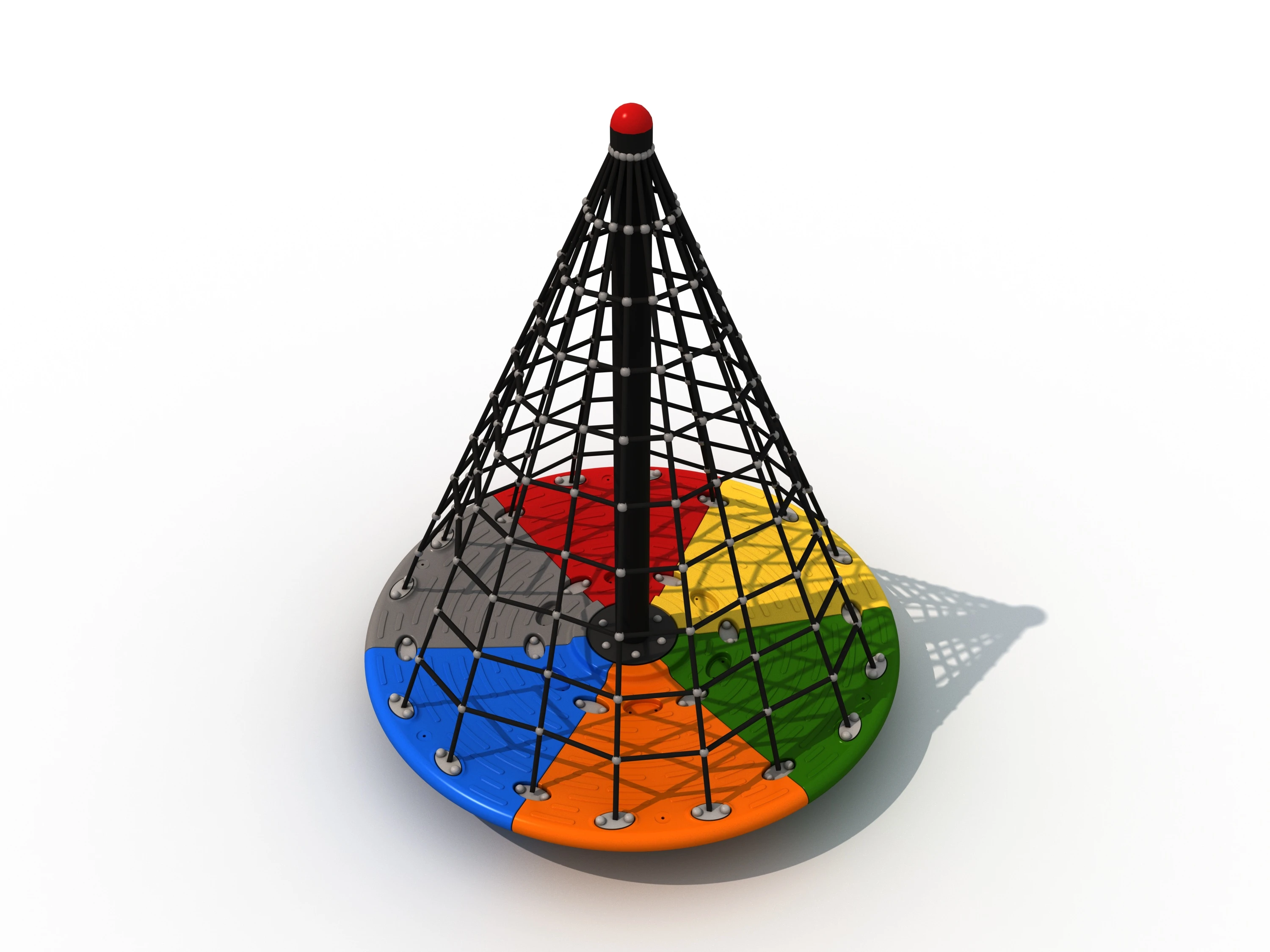rotating rope climbing cone dynamic playground by HonPlay - material and finish details