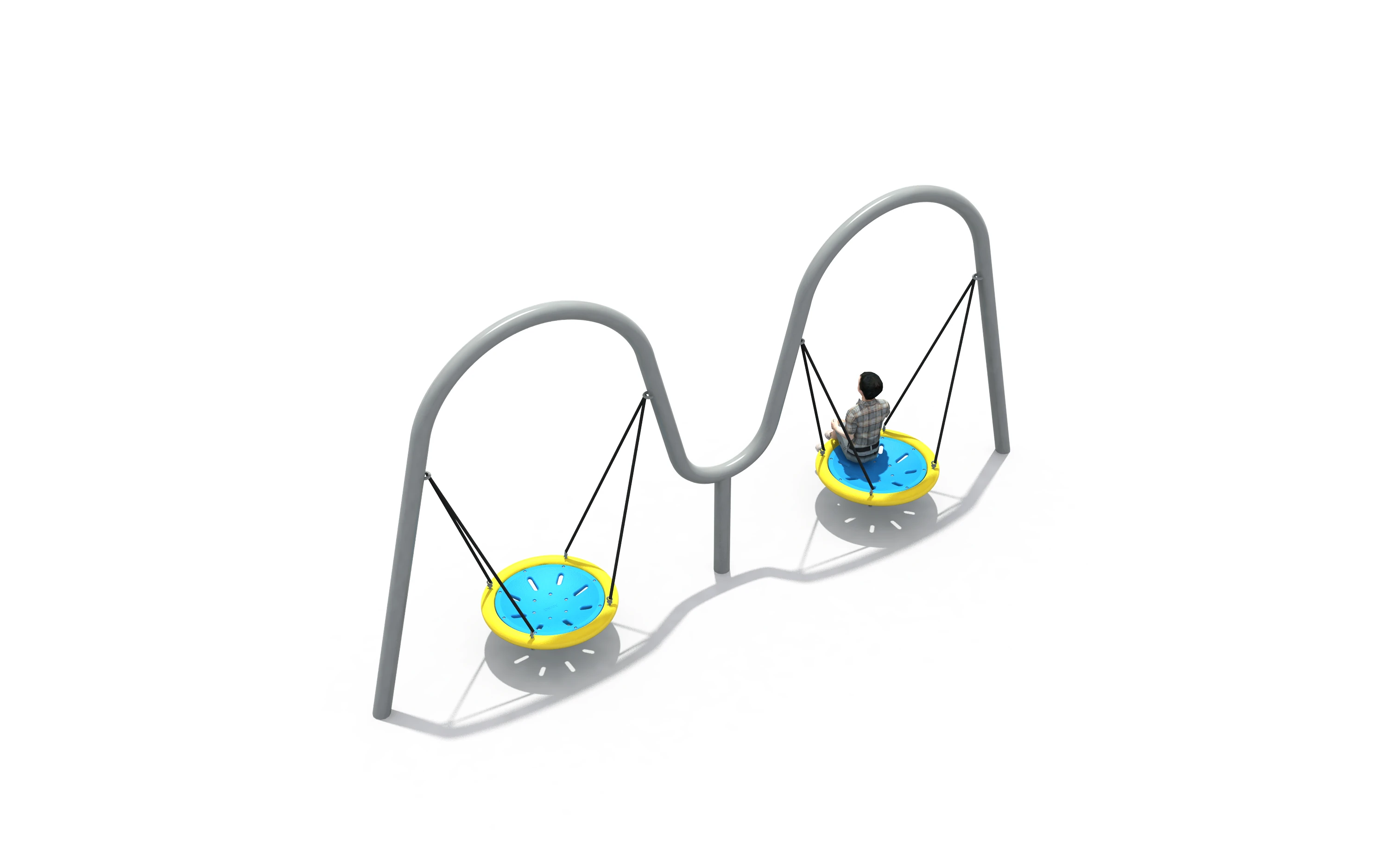 double nest swing set inclusive outdoor playground equipment by HonPlay - full product view