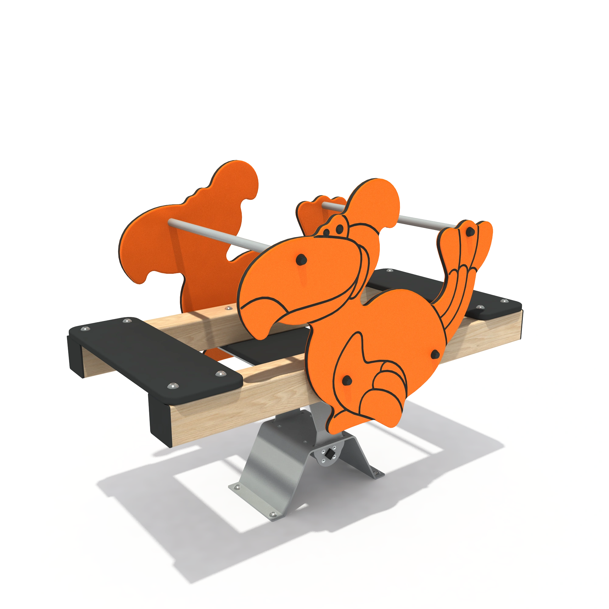 toucan double spring seesaw commercial playground equipment by HonPlay - full product view