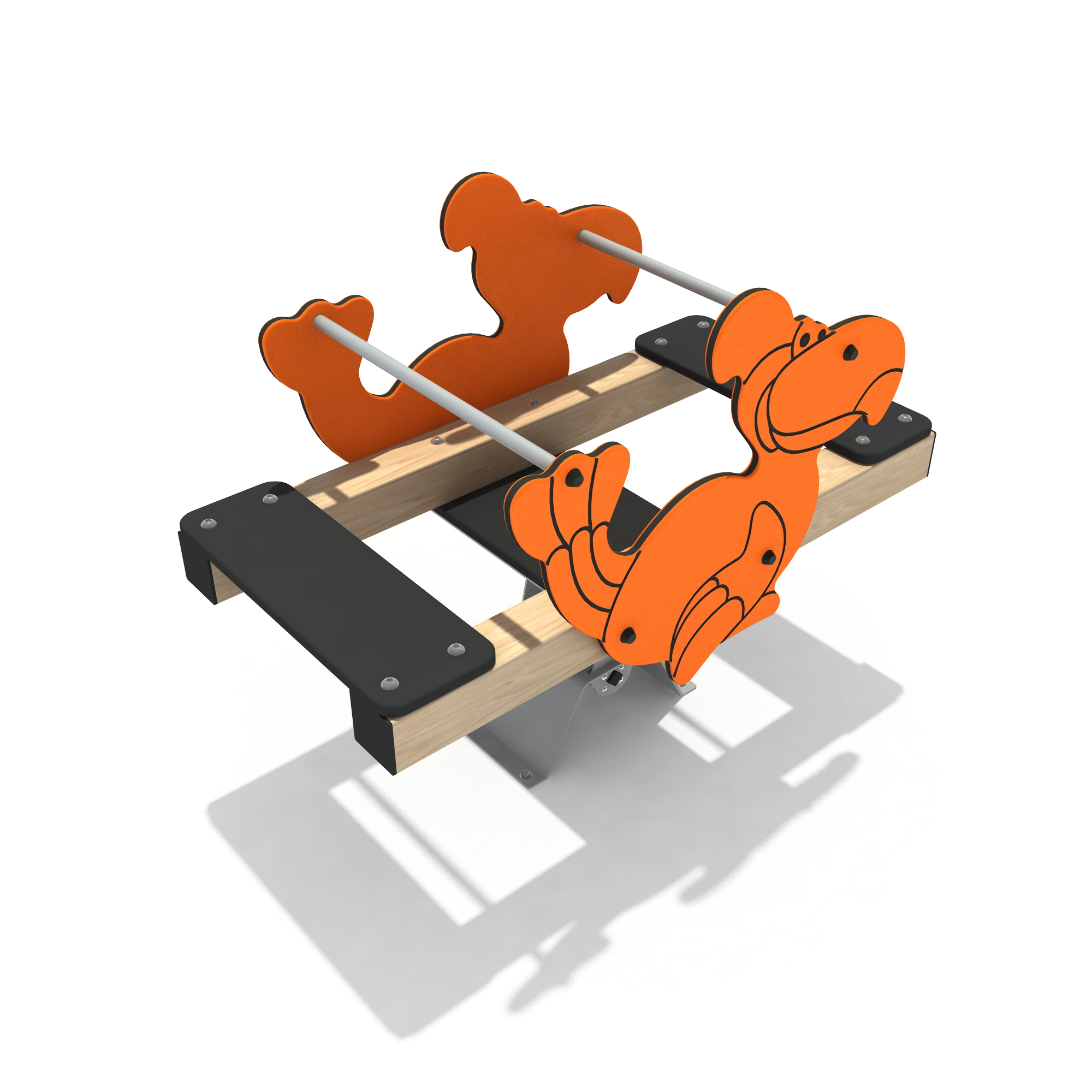 toucan double spring seesaw commercial playground equipment by HonPlay - material and finish details