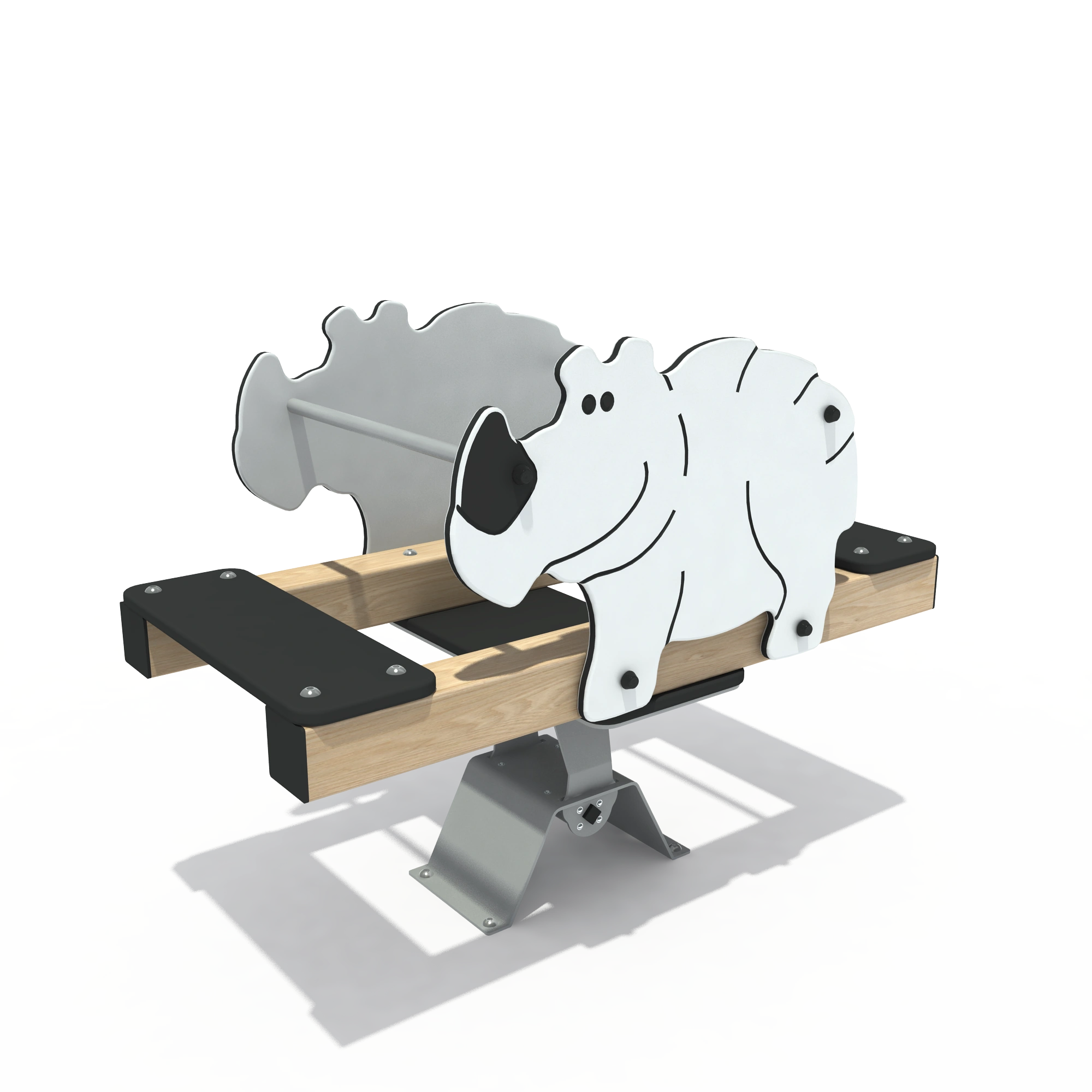 rhino spring seesaw durable outdoor playground equipment war by HonPlay - full product view