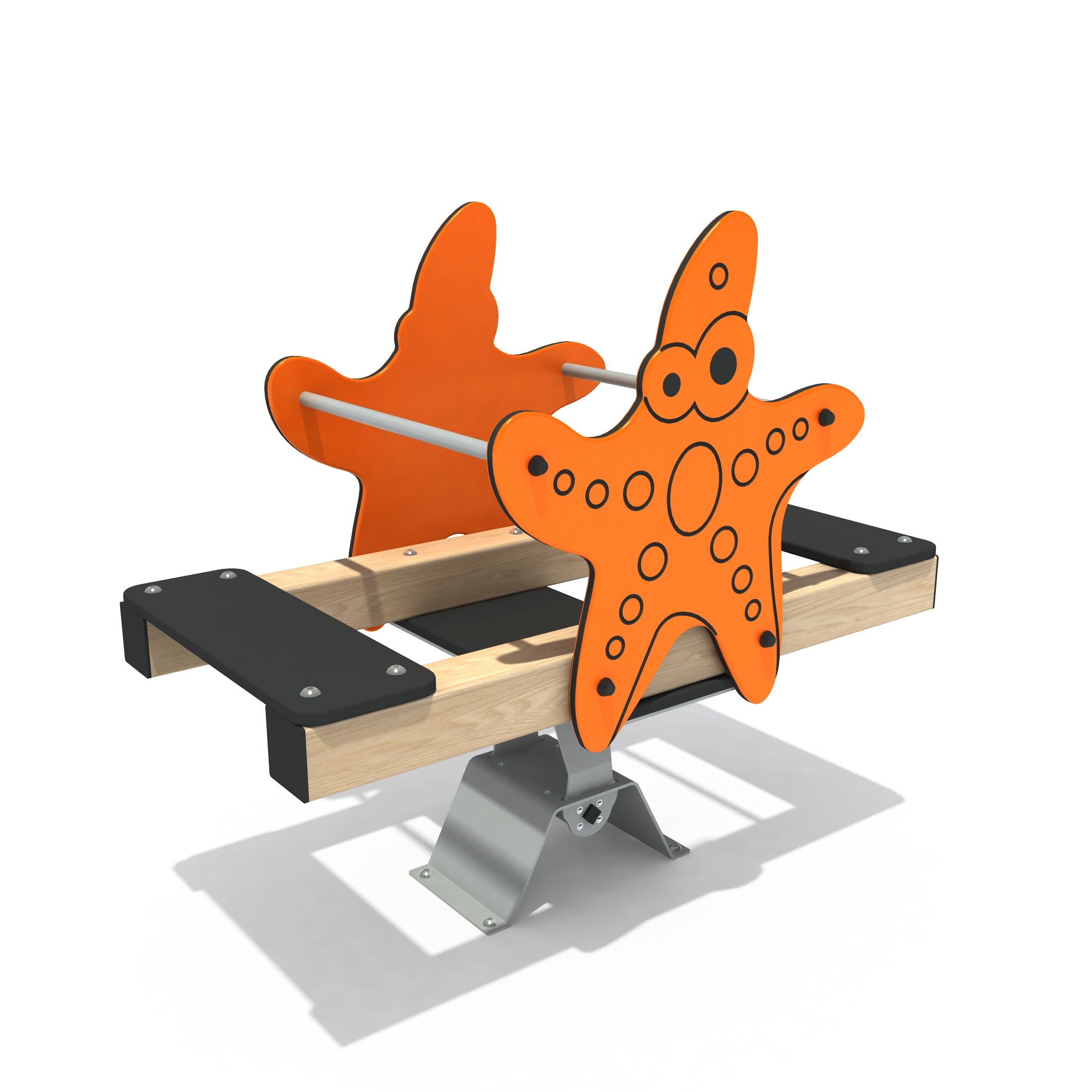 starfish spring seesaw marine theme playground equipment war by HonPlay - full product view