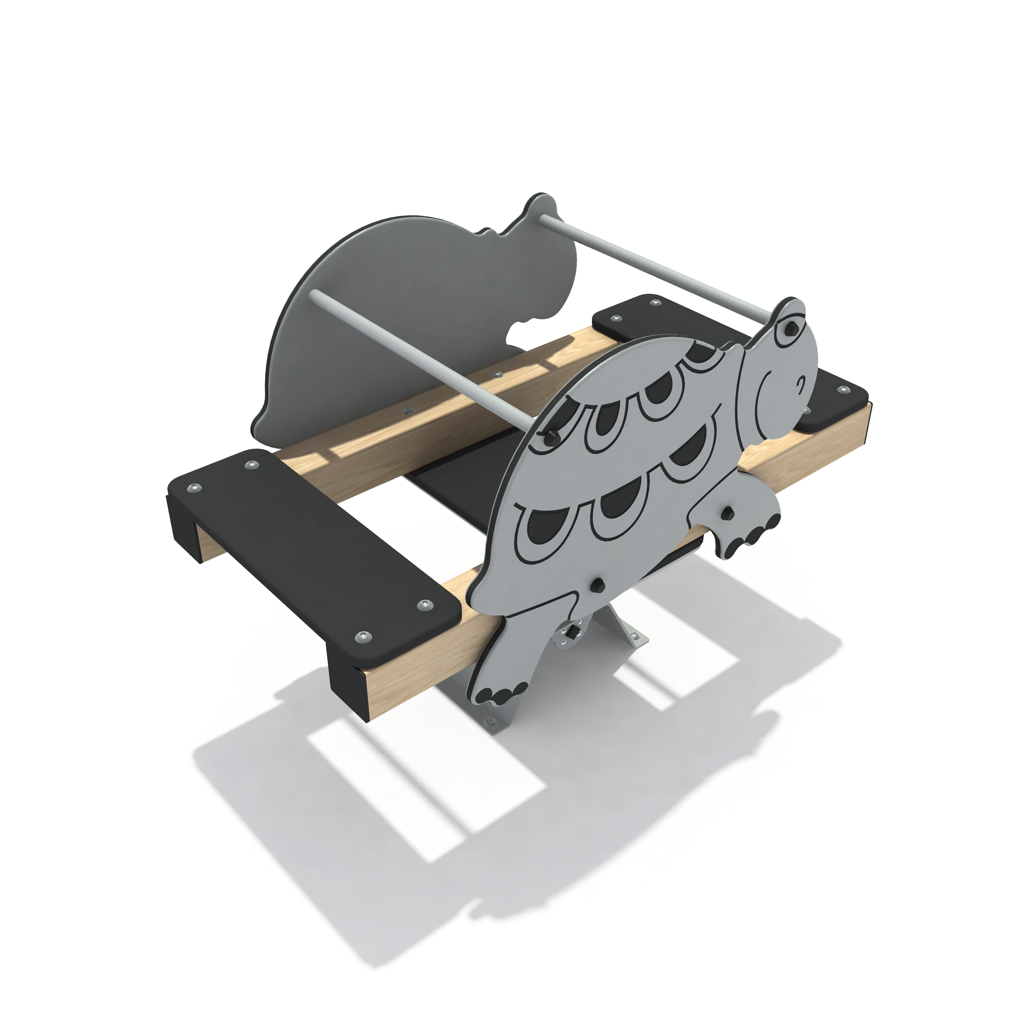 turtle spring seesaw freestanding outdoor play by HonPlay - full product view