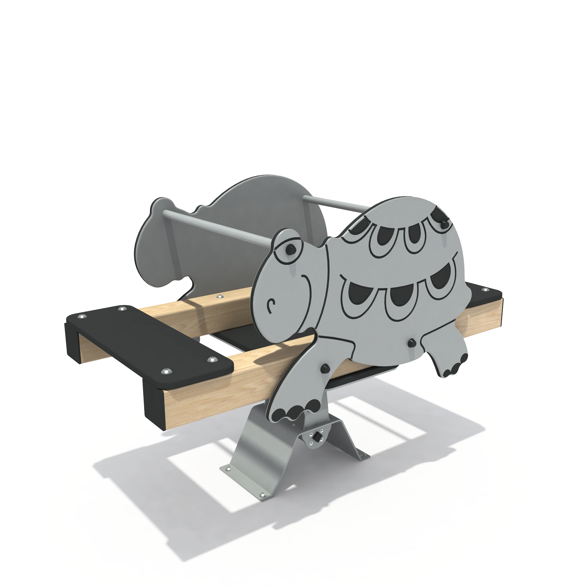 turtle spring seesaw freestanding outdoor play by HonPlay - material and finish details