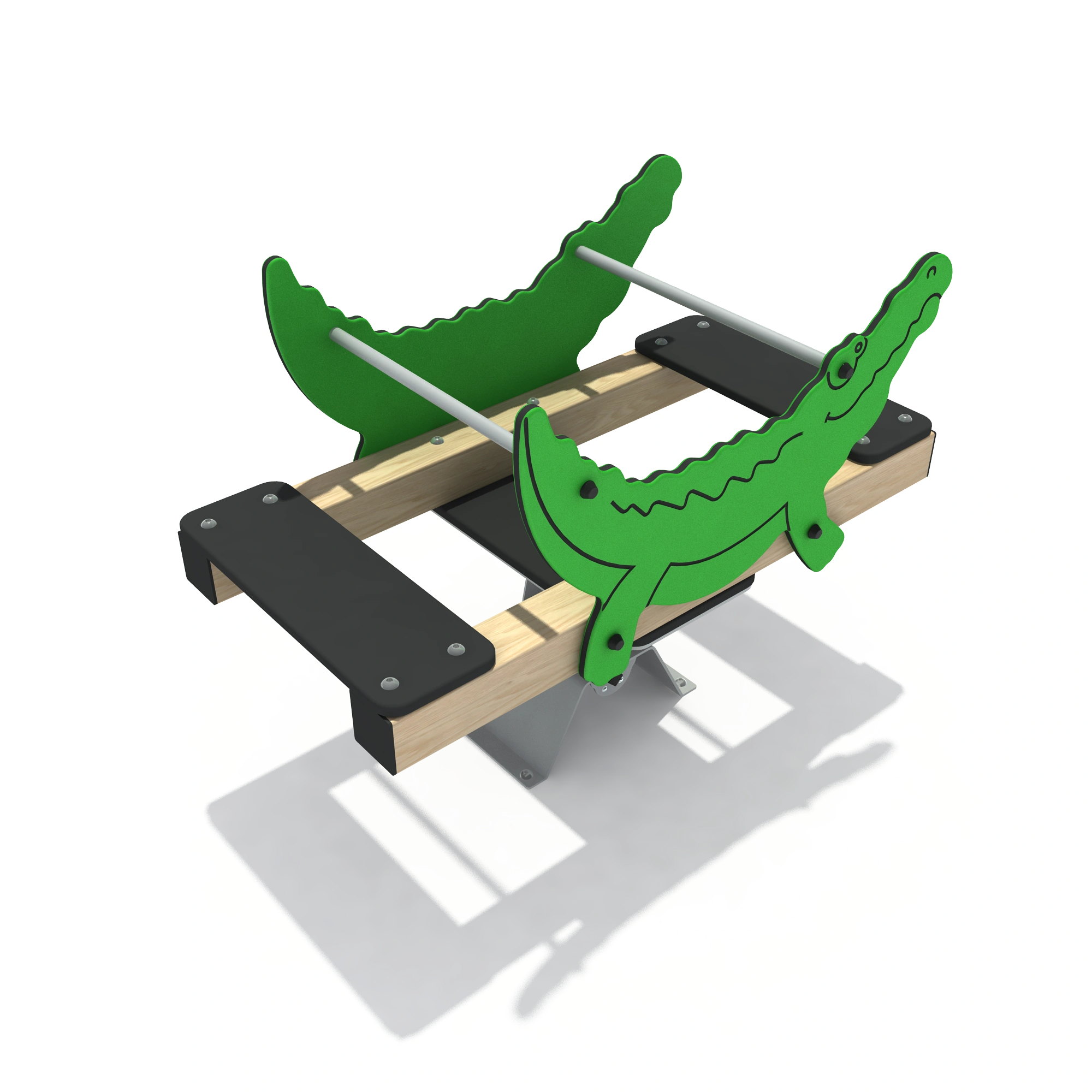 crocodile seesaw durable outdoor playground equipment warsaw by HonPlay - material and finish details