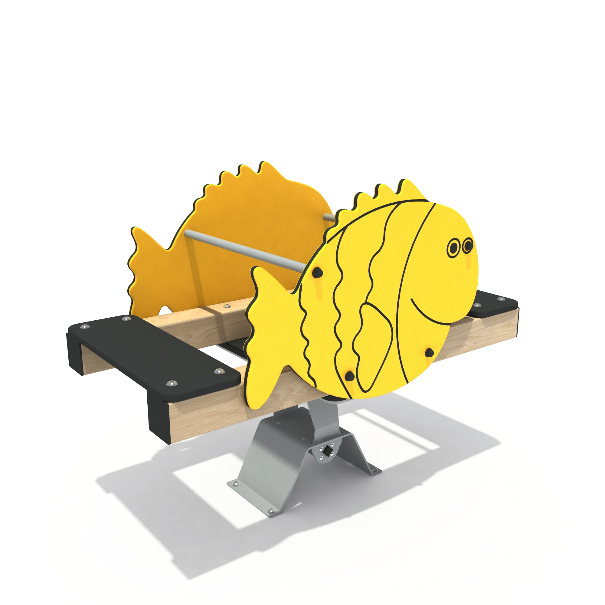 fish themed spring seesaw outdoor playground equipment warsa by HonPlay - full product view