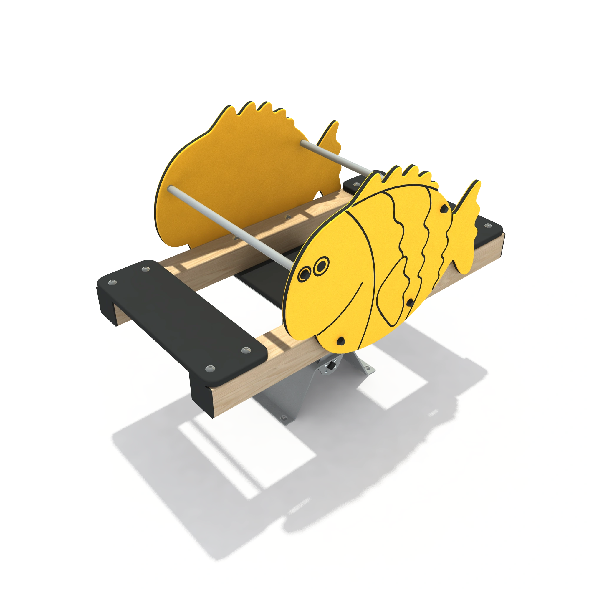 fish themed spring seesaw outdoor playground equipment warsa by HonPlay - material and finish details