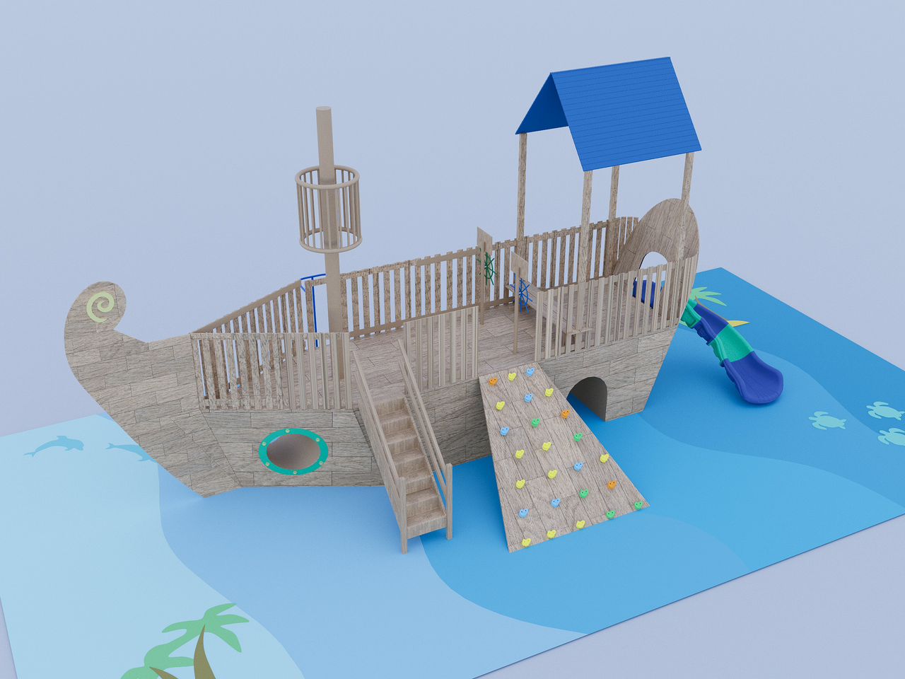 The Golden Hind — Custom Pirate Ship Playground for a School in Oman — custom playground for Oman
