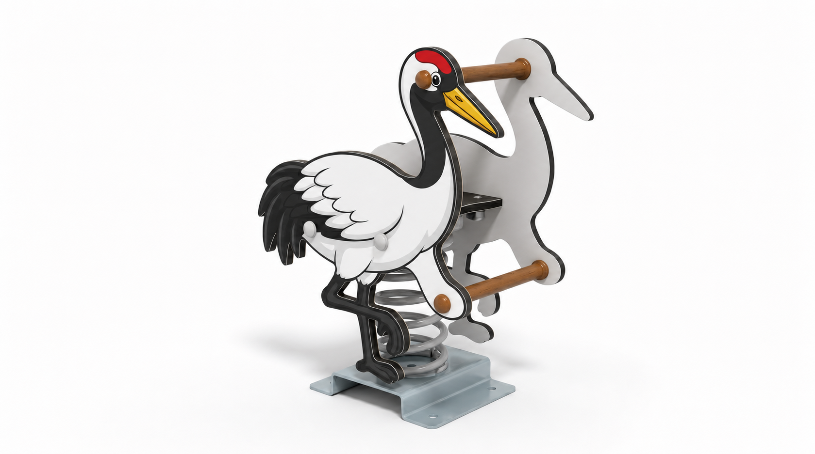 crane spring rider durable outdoor playground rocker by HonPlay - full product view