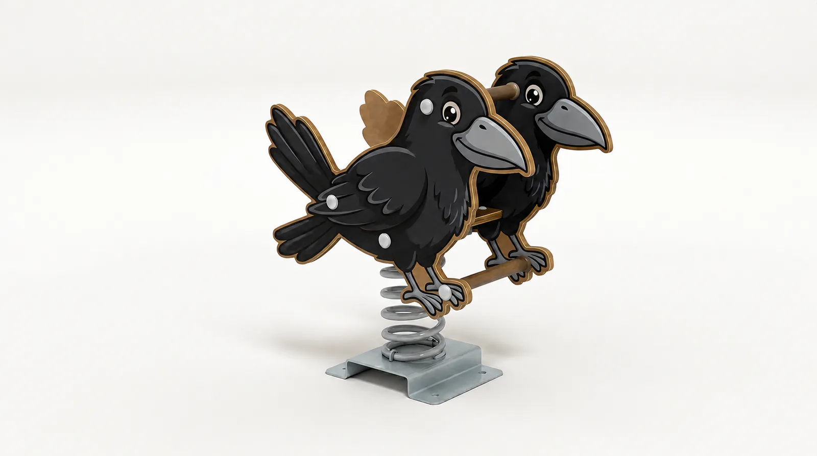 double crow spring rider interactive outdoor playground equi by HonPlay - full product view