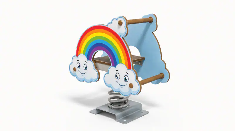Rainbow Cloud Spring Rider - Freestanding Outdoor Playground Equipment - Playground equipment by HonPlay