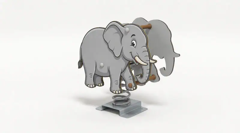Elephant Spring Rider - Durable Outdoor Playground Rocker - Playground equipment by HonPlay