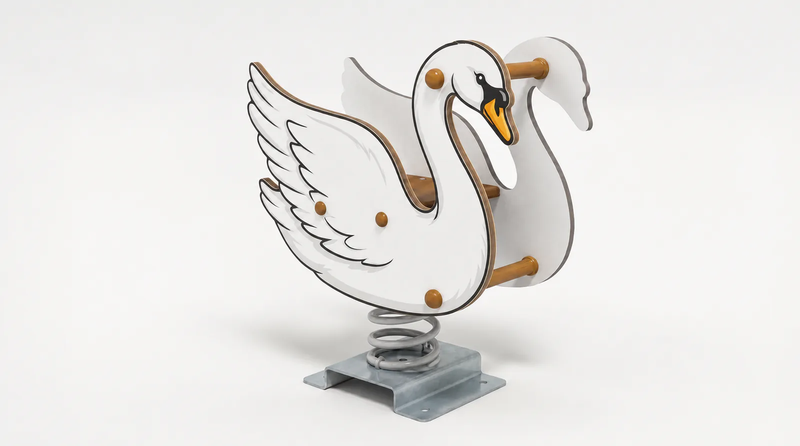 swan spring rider durable outdoor playground rocking by HonPlay - full product view