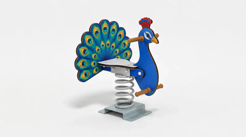 Peacock Spring Rider - Vibrant Outdoor Playground Rocker - Playground equipment by HonPlay