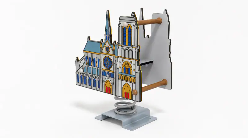 Notre Dame Cathedral Spring Rider - Iconic Themed Playground Equipment - Playground equipment by HonPlay