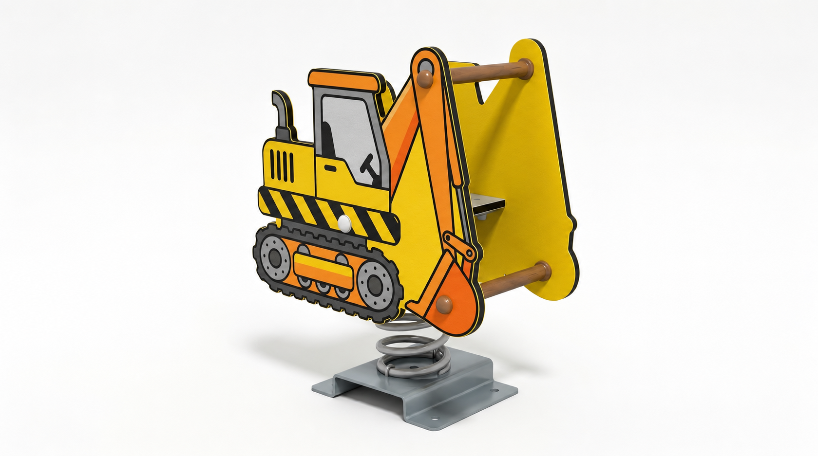 excavator spring rider heavy duty playground by HonPlay - full product view