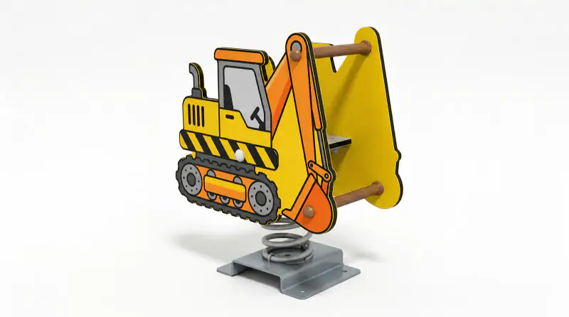 Excavator Spring Rider - Heavy-Duty Playground Spring Rocker - Playground equipment by HonPlay
