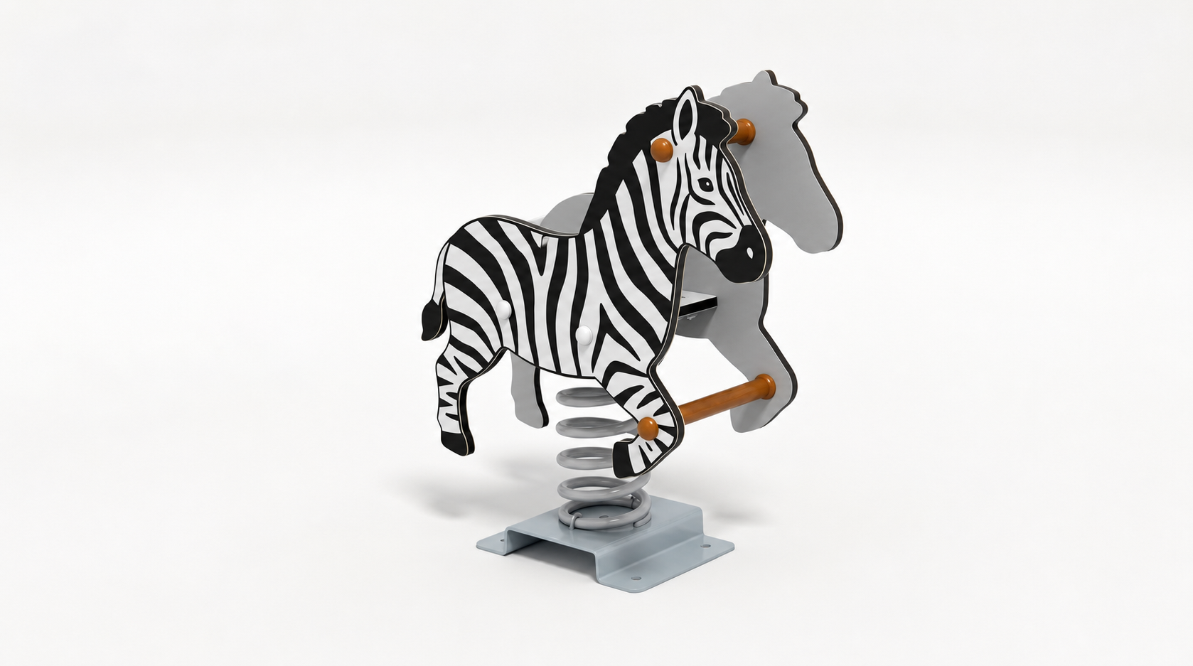 zebra spring rider durable outdoor playground rocker by HonPlay - full product view