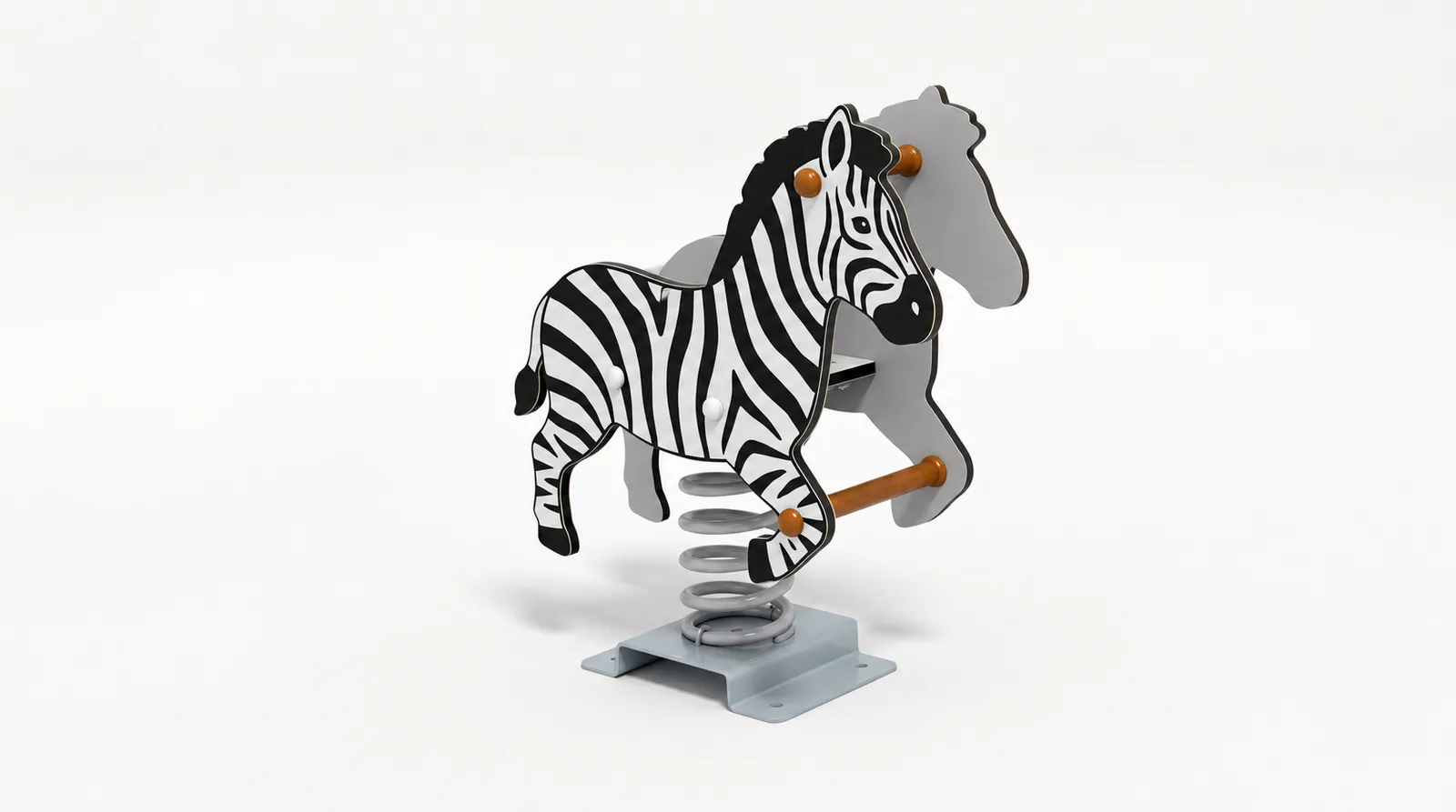zebra spring rider durable outdoor playground rocker by HonPlay - full product view