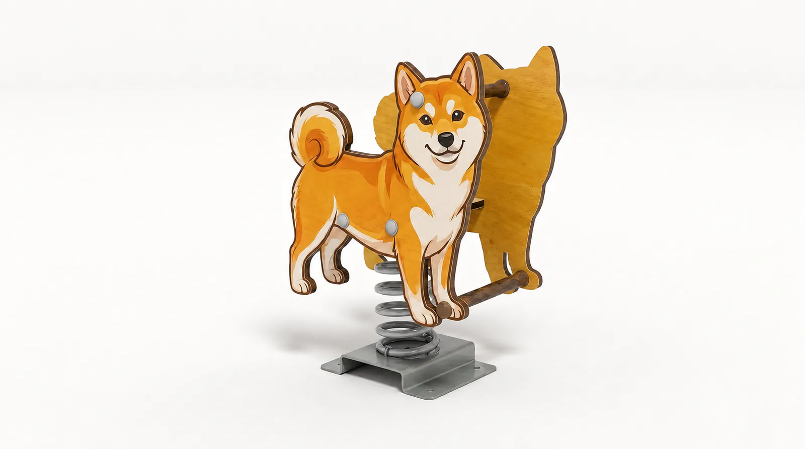 shiba inu spring rider durable outdoor playground equipment by HonPlay - full product view