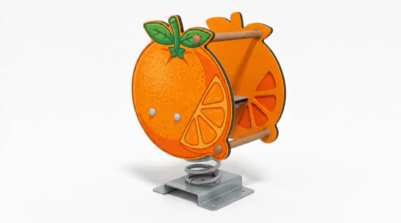 Orange Fruit Spring Rider - Commercial Outdoor Playground Rocker - Playground equipment by HonPlay